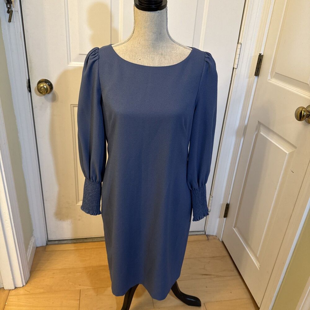 BLUE BEAUTY Karl Lagerfeld long sleeved knee length dusty blue Dress Size 6